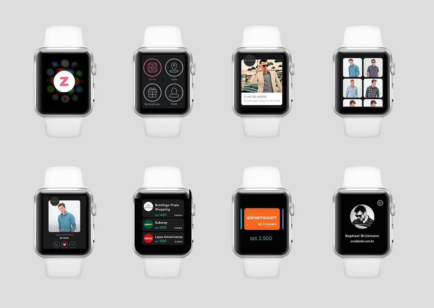The watch screens
