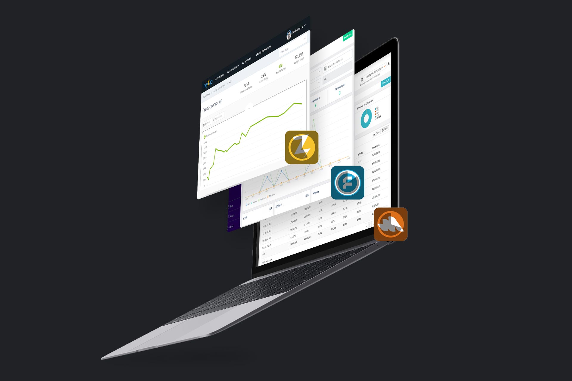 Before: the old Inneractive, Fyber and Heyzap dashboards