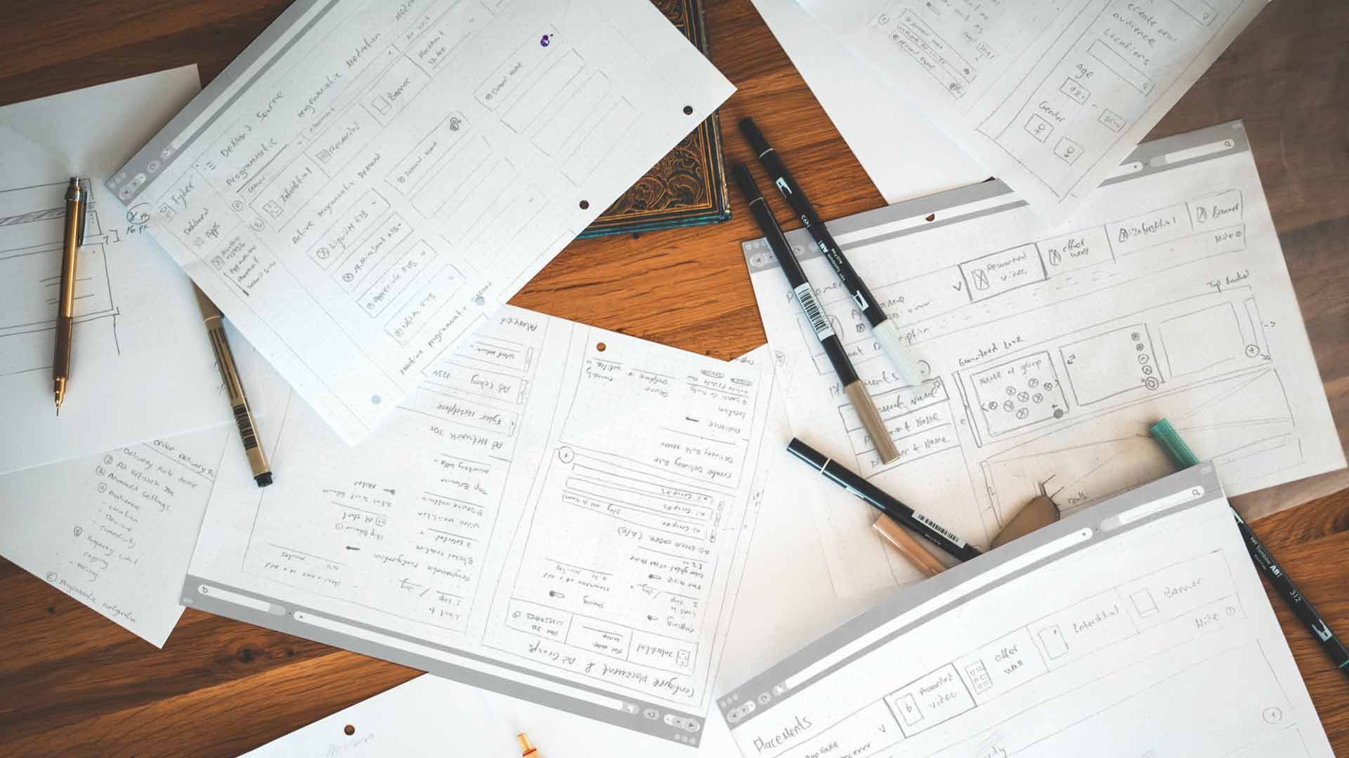 Wireframe sketches: cheap to change while the structure was still moving
