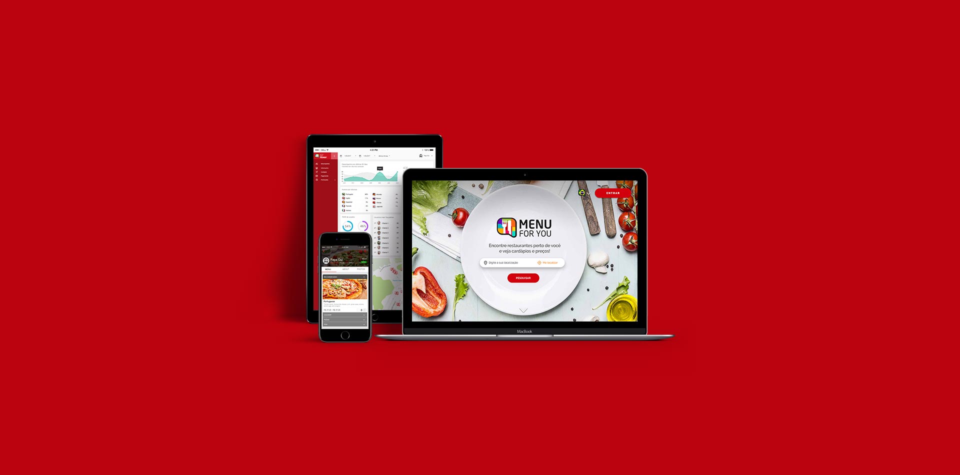 Menu for You: product shown on devices