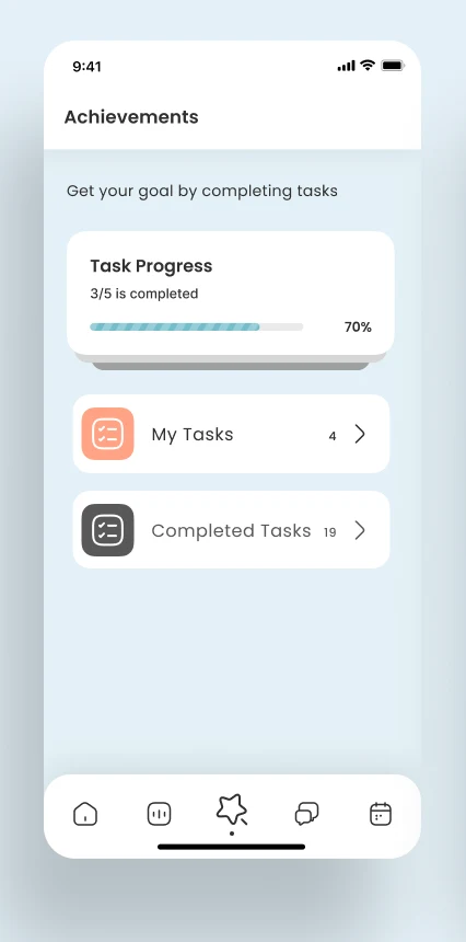 Achievements: task progress