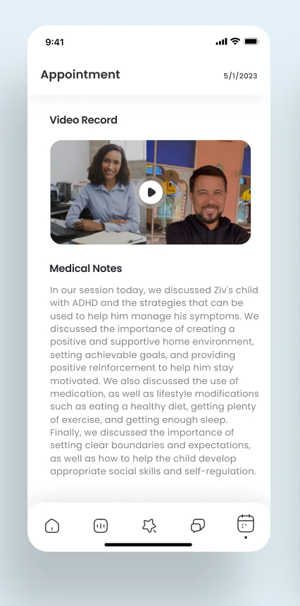 Video record and medical notes