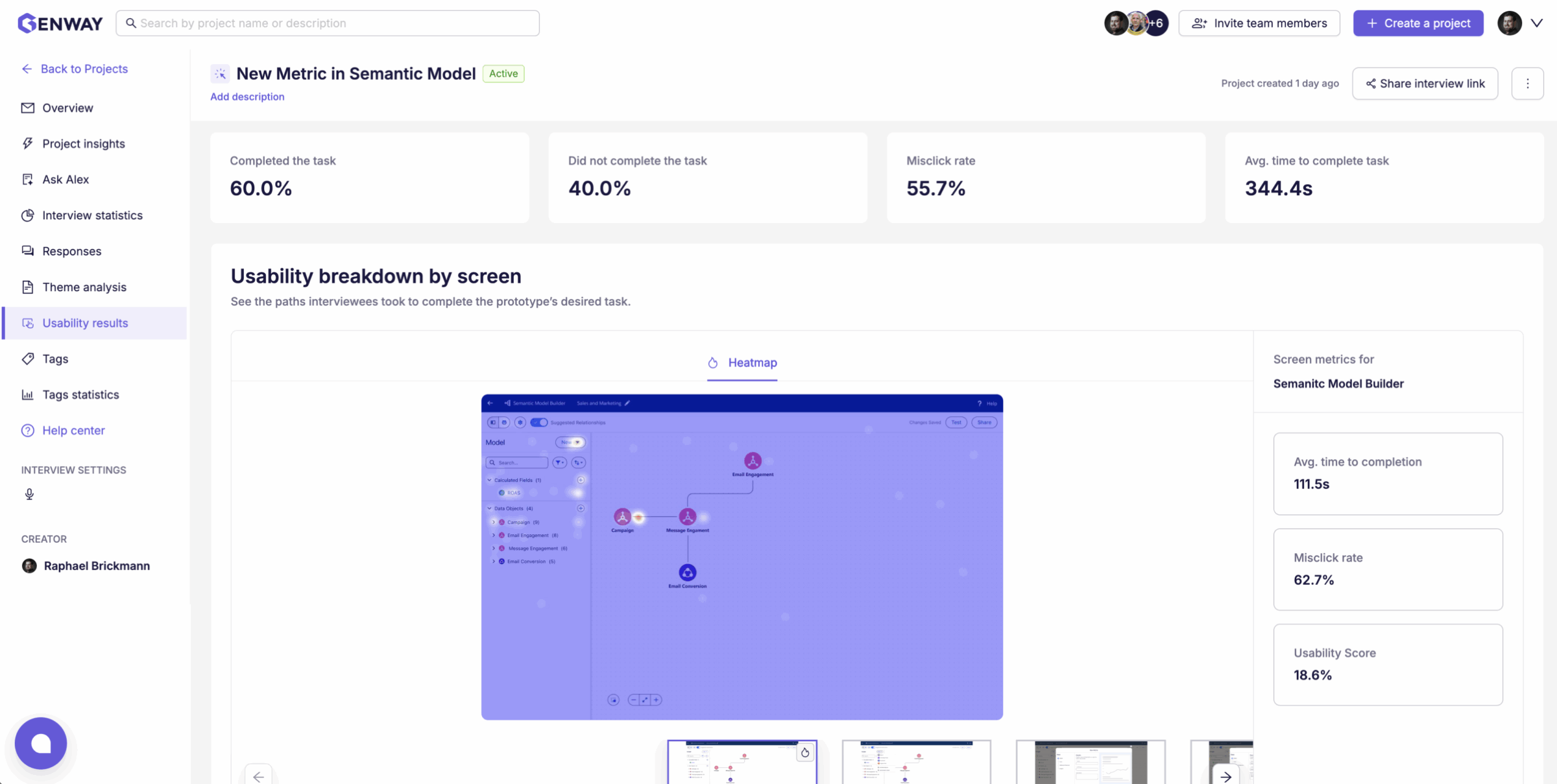 Usability breakdown by screen: where friction concentrated