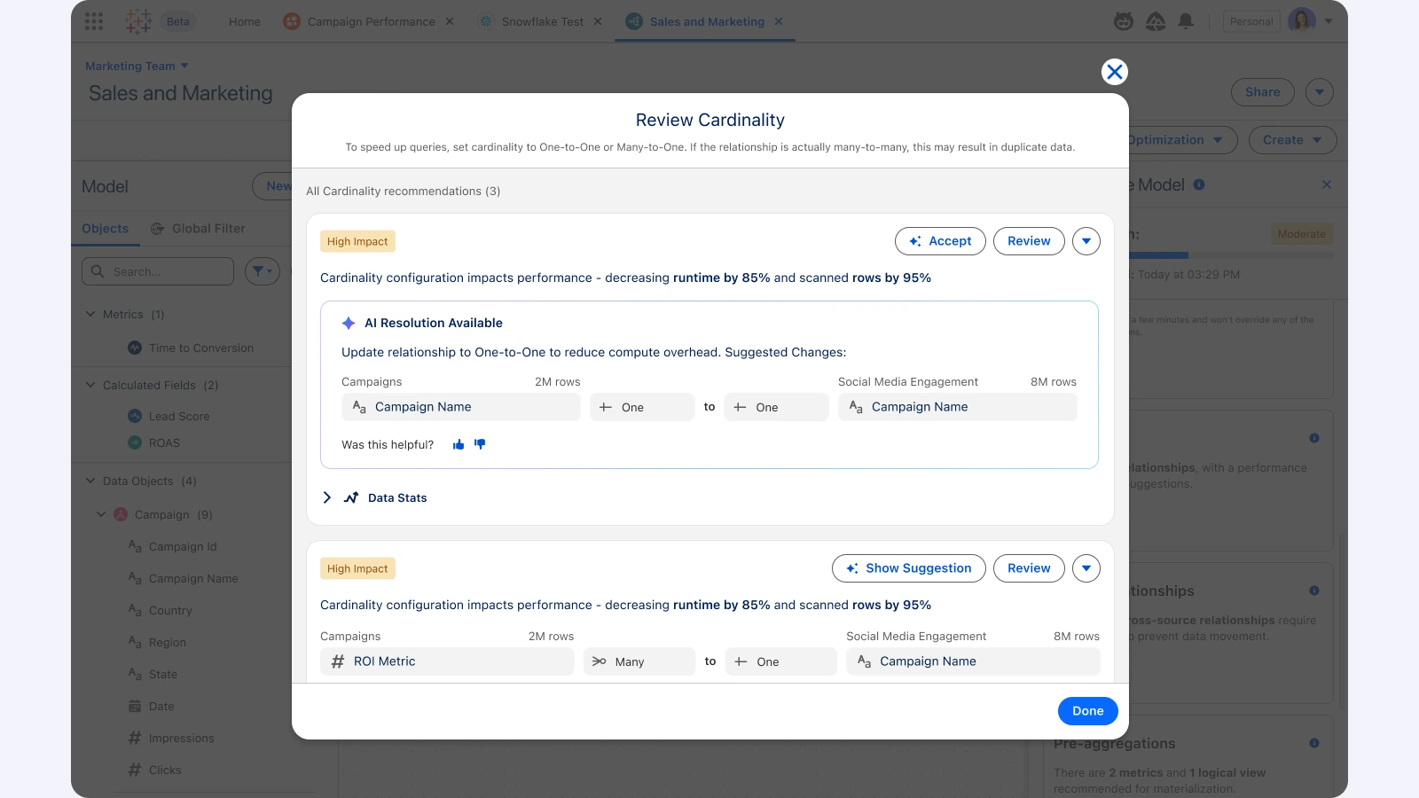 Tableau Next · Semantic Model, Resolved: Accept the fix and move on.